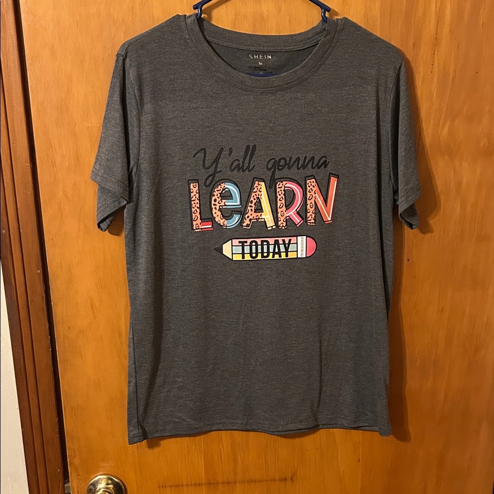 Dark Gray Tee with Colorful Graphic